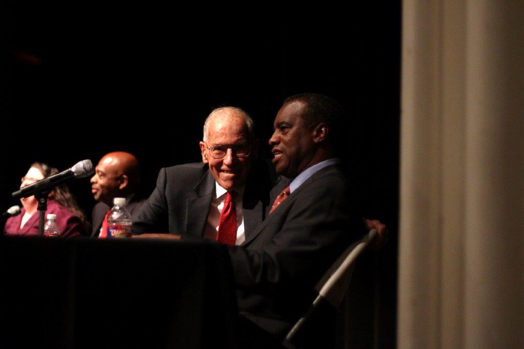 Panelists at the symposium on the Clinton Riot and racial reconciliation