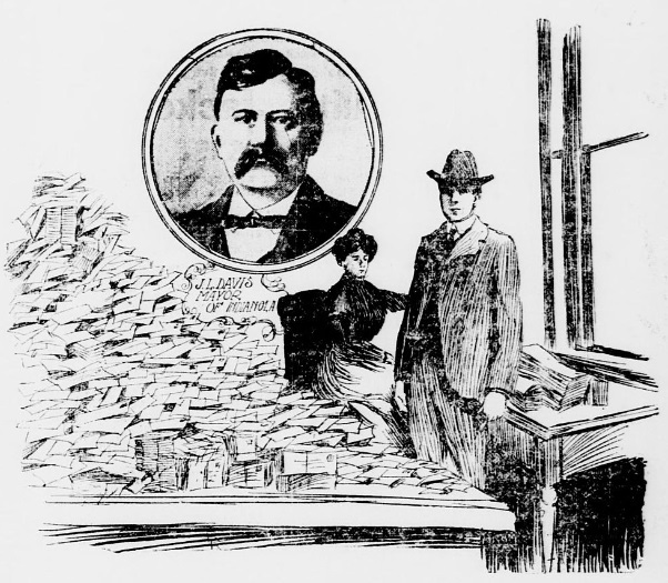 A newspaper image purporting to show the undelivered mail in Indianola’s post office.
