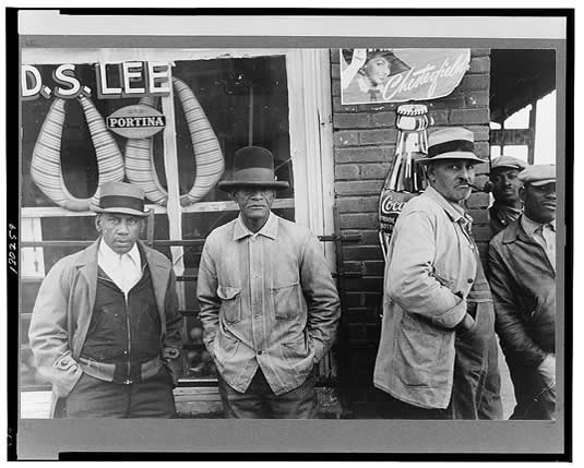Mound Bayou residents in front of general store in the late 1930s