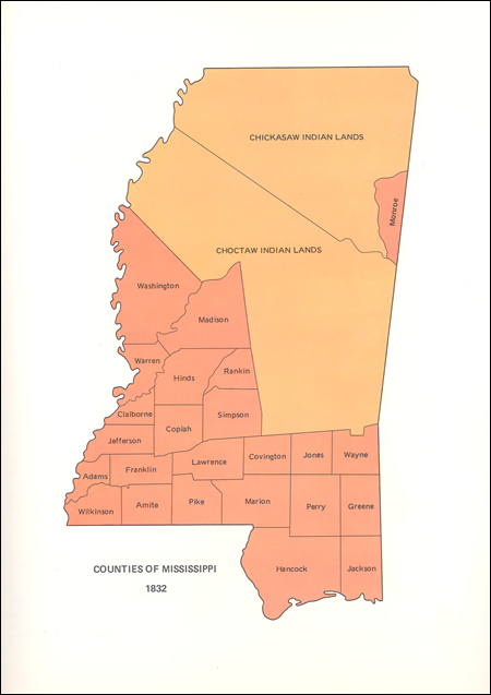 Mississippi counties, 1832
