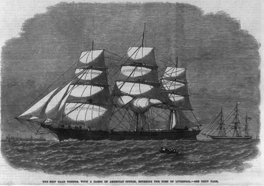 The ship, Glad Tidings, with a cargo of American cotton