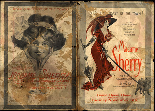 A program for Madame Sherry, a French vaudeville in three acts