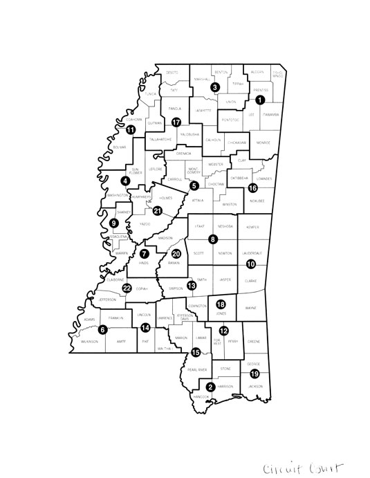 Mississippi circuit court map