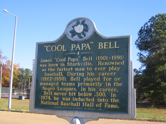 Cool Papa Bell's marker in Starkville, Mississippi