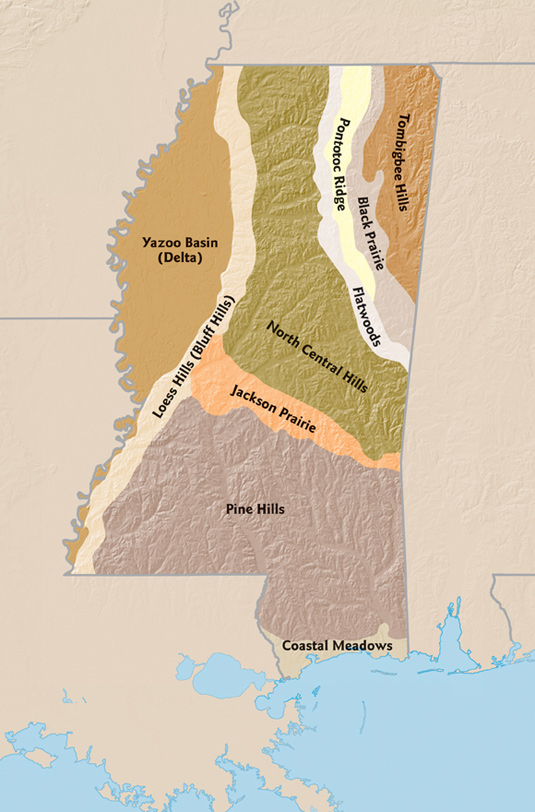 Mississippi landform regions