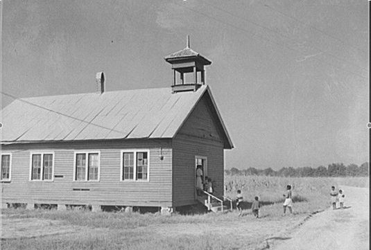 School for blacks in center of plantation in Mississippi Delta
