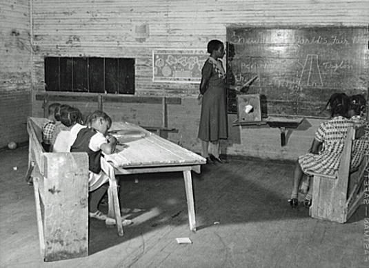 Black school on plantation in Mileston, Mississippi