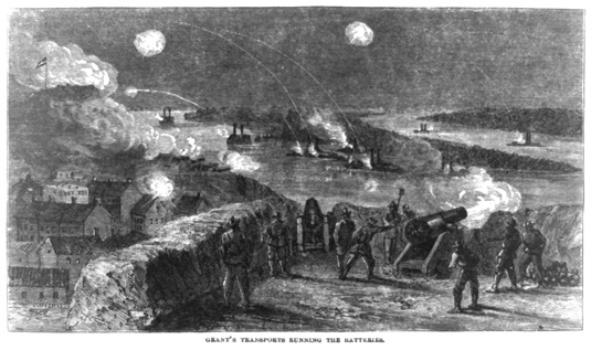 Grant running the batteries at Vicksburg