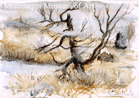 Painting titled The Ice-Covered Tree