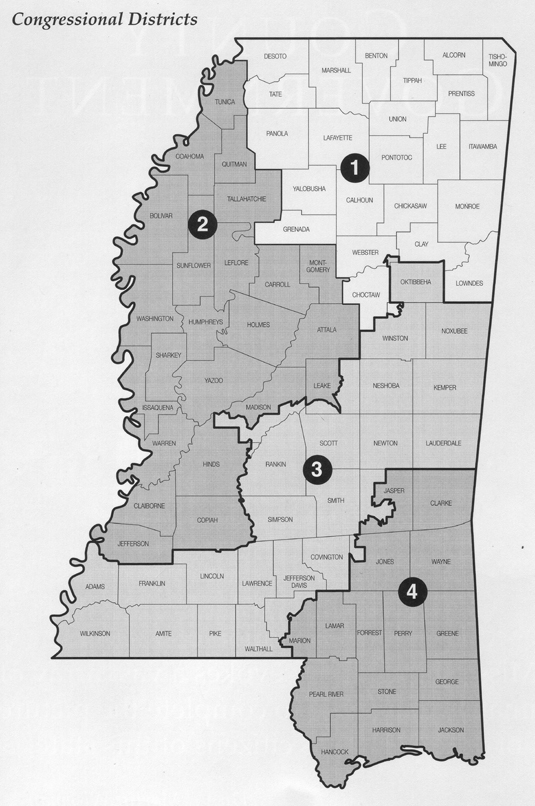 Mississippi Congressional Map, 2000
