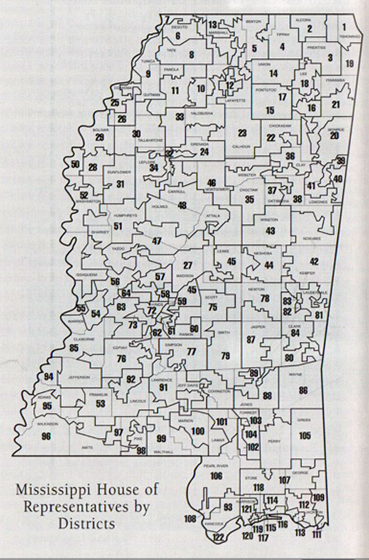 Mississippi House Map 1990
