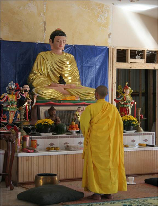 Buddhist monk in Biloxi, Mississippi
