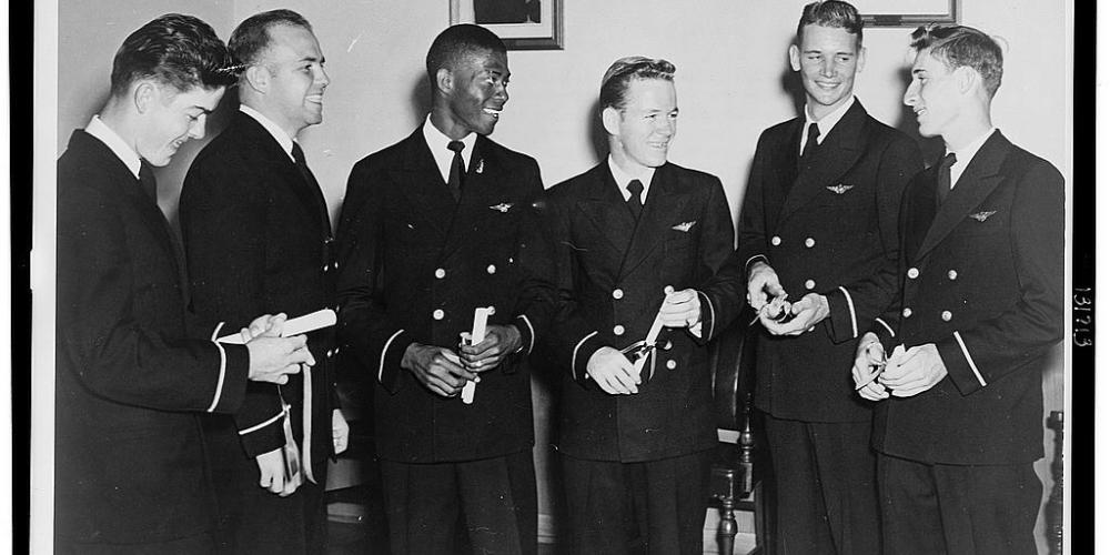 Jesse Leroy Brown of Hattiesburg, Mississippi became the first African American to receive his wings under the Naval Aviation Cadet Program at graduation ceremonies held at Jacksonville (NAS) Florida October 23, 1948 Jesse Leroy Brown of Hattiesburg, Mississippi became the first African American to receive his wings under the Naval Aviation Cadet Program at graduation ceremonies held at Jacksonville (NAS) Florida October 23, 1948